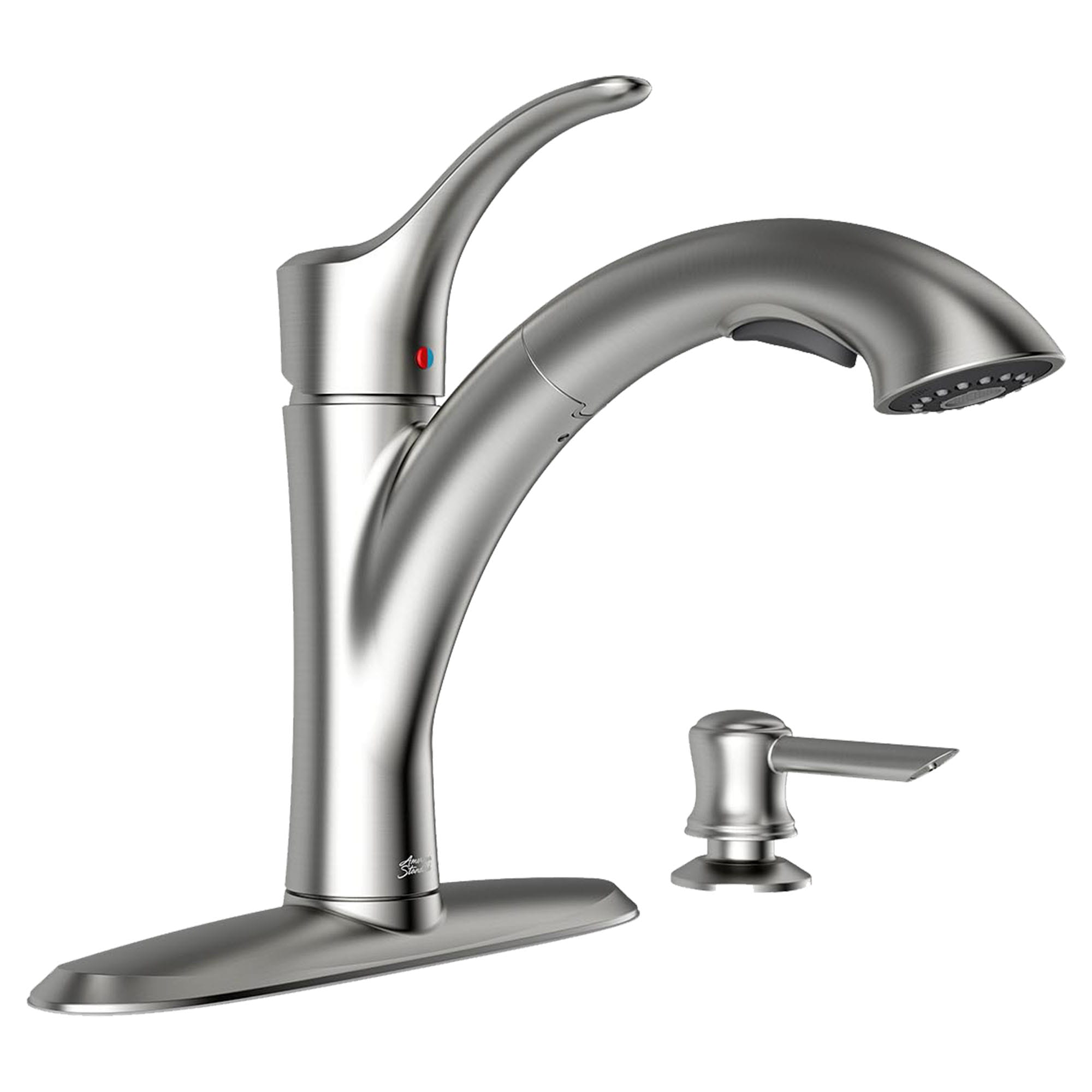 Mesa 1-Handle Pull-Out Kitchen Faucet with Soap Dispenser